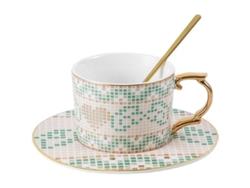 Caneca de café de cerâmica 2026, luxuosa, leve, estilo retrô europeu, conjunto para casa, 160ml, própria para micro-ondas