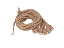 Lámpara colgante vintage de cuerda de mimbre, modelo 2026, con 5 bombillas, 2 metros de largo, base E27/E26, 100-240V, ideal para bares, cafeterías y hogares.