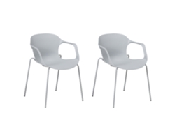 Conjunto de 2 cadeiras de jantar em estilo industrial BELIANI Elbert de Material sintético Cinzento 56x56x75