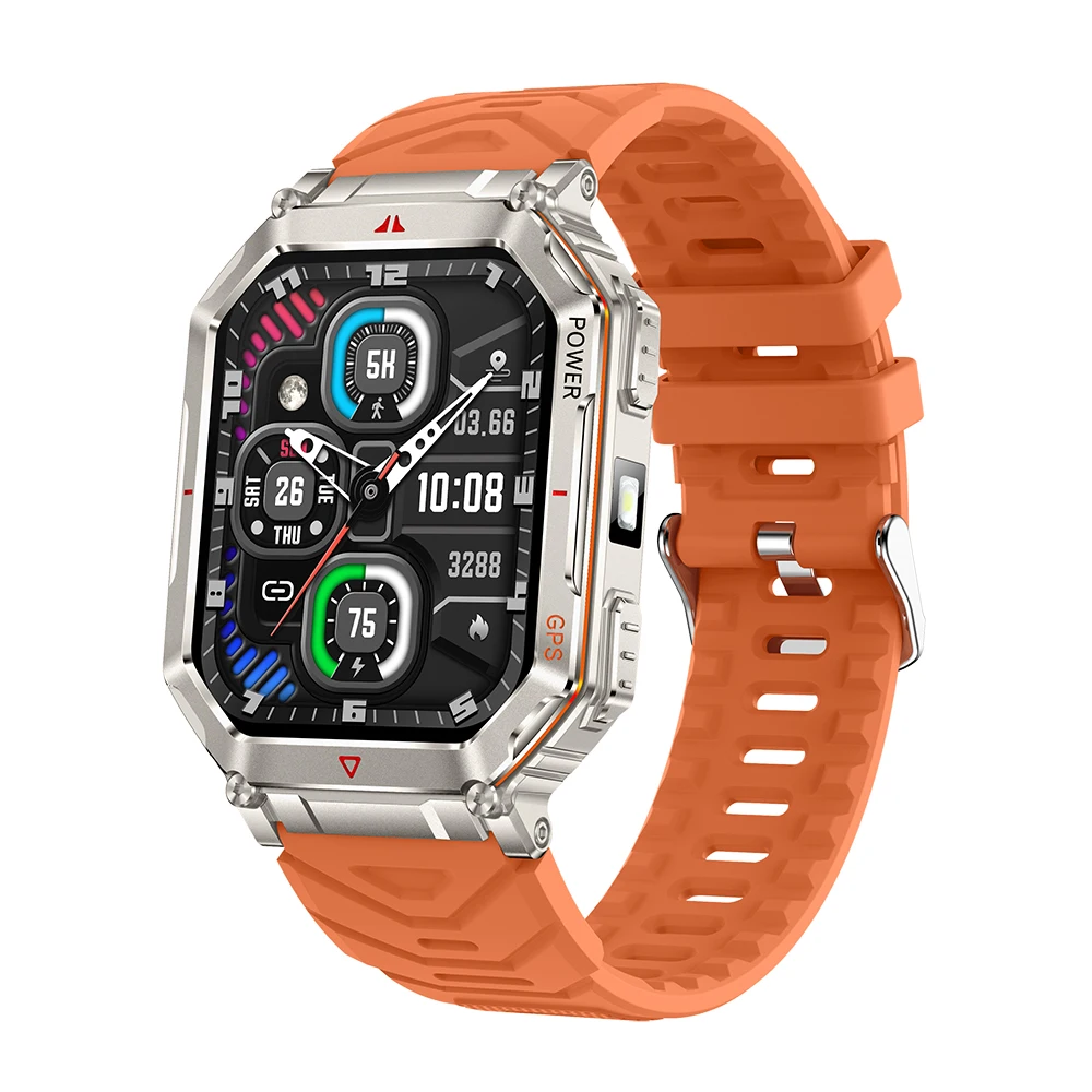 (naranja) Reloj Inteligente Gps, Pantalla Hd De 2,01 Pulgadas, Con Brújula