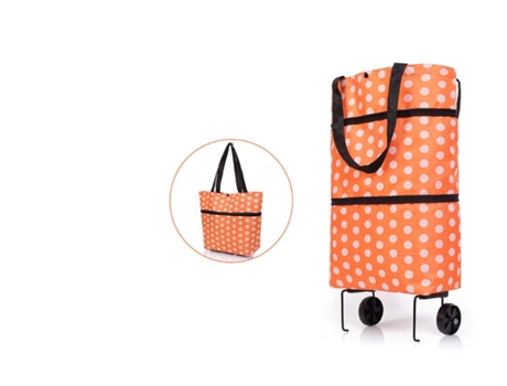 Equipo porttil del carro de la compra del carro del viaje, bolso del tirn plegable[Naranja]