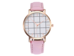 Reloj De Pulsera De Aleación Con Dial Redondo Analógico Quartz Para Mujer Y Hombre (rosa)