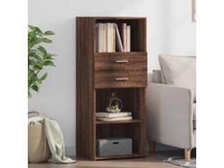 Aparador Alto Madera De Ingeniería Marrón Roble 50x42,5x124 Cm