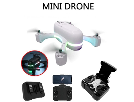 H28 Mini Dron con luz LED de colores con cámara dual 720P (2 batería - Duración de la batería: 8 min - Blanco) YIZHOOD