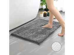 Alfombra de Baño LUUCOZK Antideslizantes Absorbentes Decoración Baño Secado Rápidoparte Inferior Poliéster Gris (50x80cm)