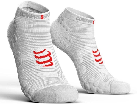 Calcetines COMPRESSPORT Calcetine Racing V3.0 Low Mart Blanco Negro