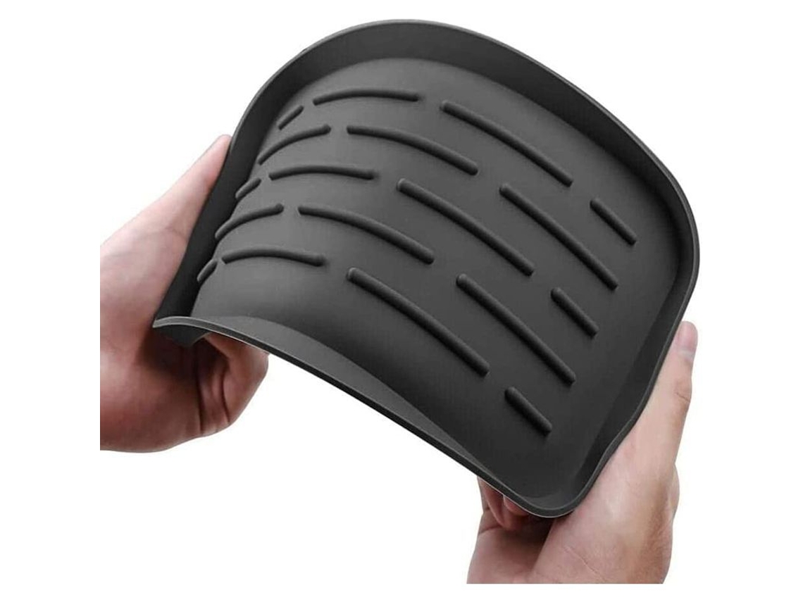 Alfombrilla De Silicona Para Fregadero - Organizador Para Esponjas, Cepillos, Jabón, Antiadherente Y Resistente Al Calor (negro)