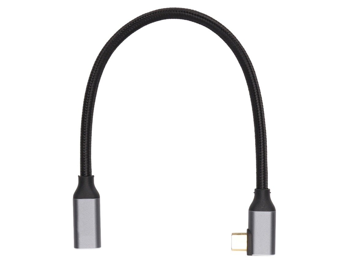 Cable De Extensión Tipo C De 90 Grados, 100 W Pd, 5 A, 4k, 10 Gbps, 25 Cm, Nailon, Gen 2