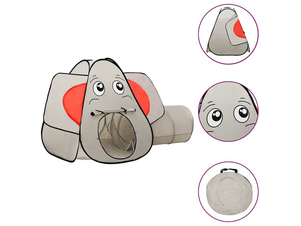 Tienda De Juegos Diseño De Elefante 250 Bolas Gris 174x86x101cm