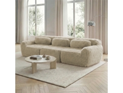 Sofá Profundo 3 Plazas - Modular, Sin Montaje, Cojines, Soporte Ergonómico - Khaki Claro