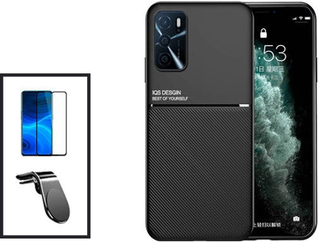 Kit Carcasa Trasera Magnética Anti Choque + Protector de Pantalla Oppo A16 GIFT4ME Negro