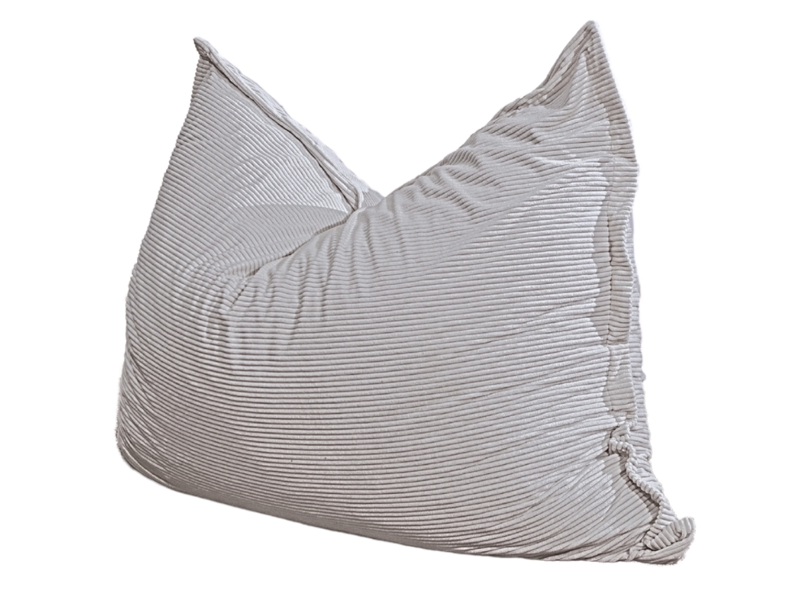 Puf En Terciopelo Acanalado Desenfundable Gris Claro 180 X 140 Cm