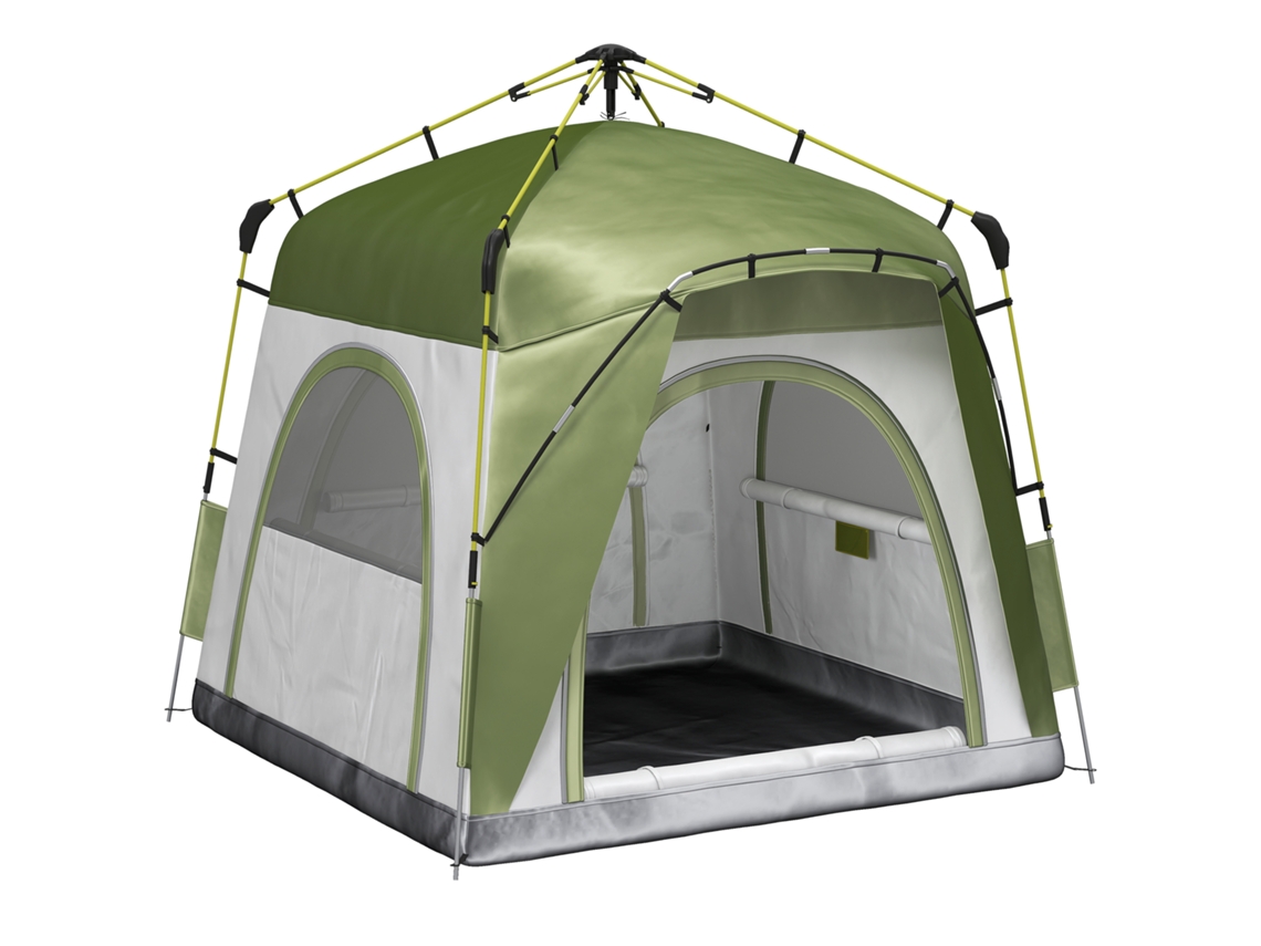 Tienda de campaña automática desplegable, resistente, 240x240x199 cm, verde/gris