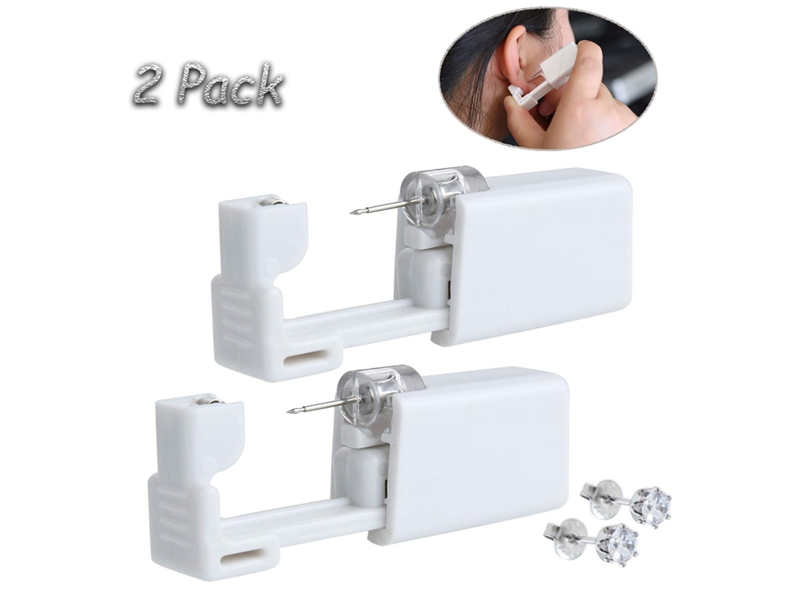 Paquete De 2 Pistolas Desechables Para Perforar Las Orejas, Kit De Pistola Para Perforar Las Orejas De Seguridad, Herramienta Con Pendientes De 5 Mm