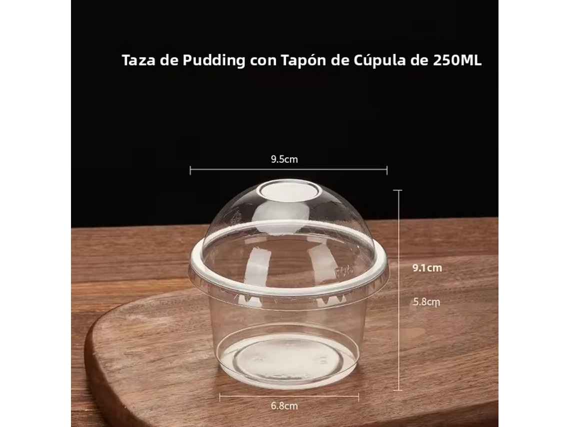 Paquete de 50/100 Vasos Desechables de Plástico Transparente para Ensalada 250 ml MDUG (cúpula)