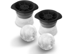 Juego JEIIBRZUI de 2 moldes de hielo de silicona en forma de bola, color negro tamaño grande