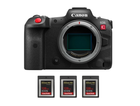 Máquina fotográfica CANON Cuerpo Eos R5 C + 3 Sandisk 128Gb Extreme Pro Cfexpress Tipo B + Pdf Mcz Direct
