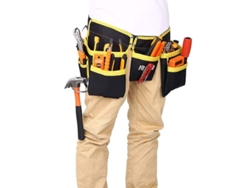 Cinturón De Herramientas Linjou Con 11 Bolsillos, Tela Oxford Impermeable, Correas Ajustables Para Electricistas Y Carpinteros