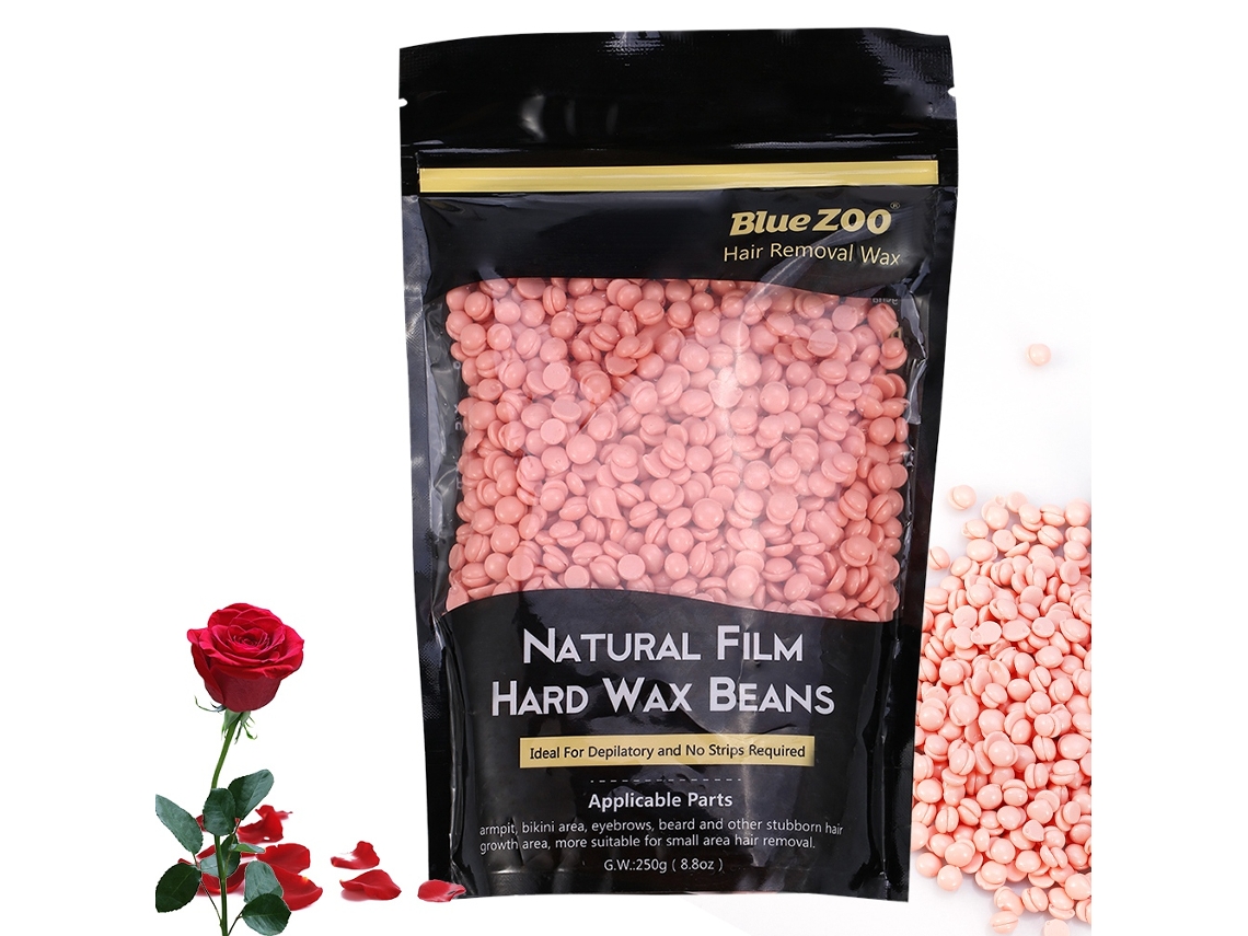 Cera Dura En Granos Para Depilación Corporal Blue Zoo 250g Cera Natural Película Aroma De Rosa