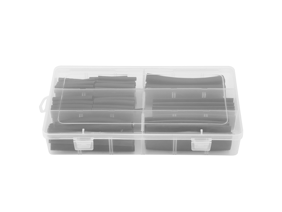 2026velora-142 Piezas De Tubo Termorretráctil Negro Para Cable, Manguito Enrollable Y Funda Shrinkable
