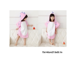 2026-toalla De Baño Para Bebé De Algodón Amigable Con La Piel Absorbente Estilo Dinosaurio Unisex Con Capucha Rosa 70x140cm