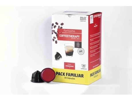 Cápsulas COFFEETHERAPY Fortíssimo Intensidad 10 (30 Cápsulas - Compatible Dolce Gusto)