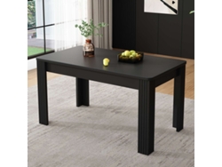 Mesa de Comedor 140x80 cm Moderna, Estable, Con Patas, Rectangular Estilo Negro