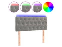 Cabecero de cama de terciopelo gris claro con luces LED MAISON EXCLUSIVE (100x7x78 cm)