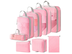 Juego de bolsas organizadoras para bolsos, con bolsa para dispositivos digitales y neceser, paquete de 8 EIFSON (rosa)
