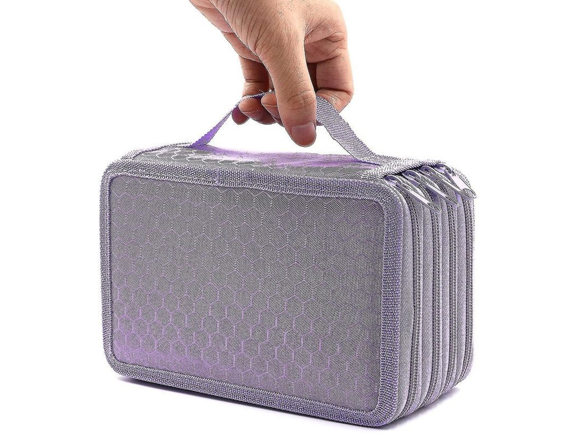 Estuche para lápices de 4 capas con cremallera, 72 compartimentos, tejido Oxford y asa de transporte (modelo 2026).