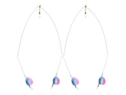 2026rebe-2pcs Soporte De Equilibrio De Alambre De Acero Inoxidable Para Pesca En El Mar Con Rotatoria Y Lentejuelas Azul Rosa