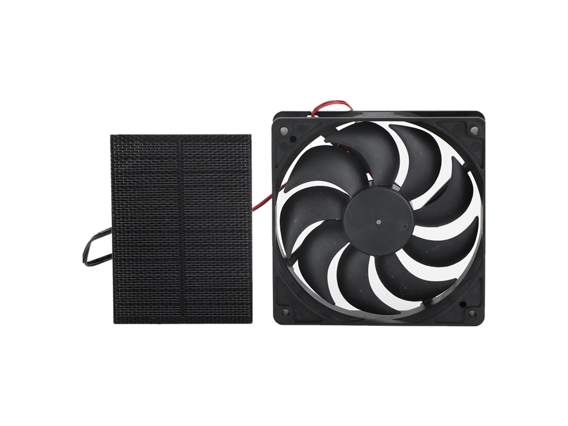 Kit de ventilador solar con panel solar para uso en el baño y para mascotas.