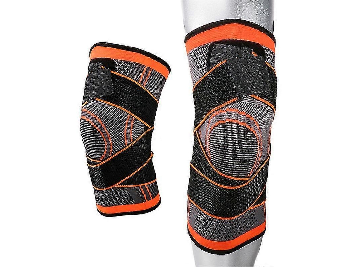 Faja De Rodilla Deportiva Con Compresión Ajustable Ligamento Protector Para Deporte Y Ejercicio L Naranja