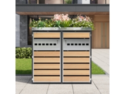 Caja De Almacenamiento/cubo De Basura Con Cerradura, 2 Puertas, Espacio Para Plantar Y Ventilación.