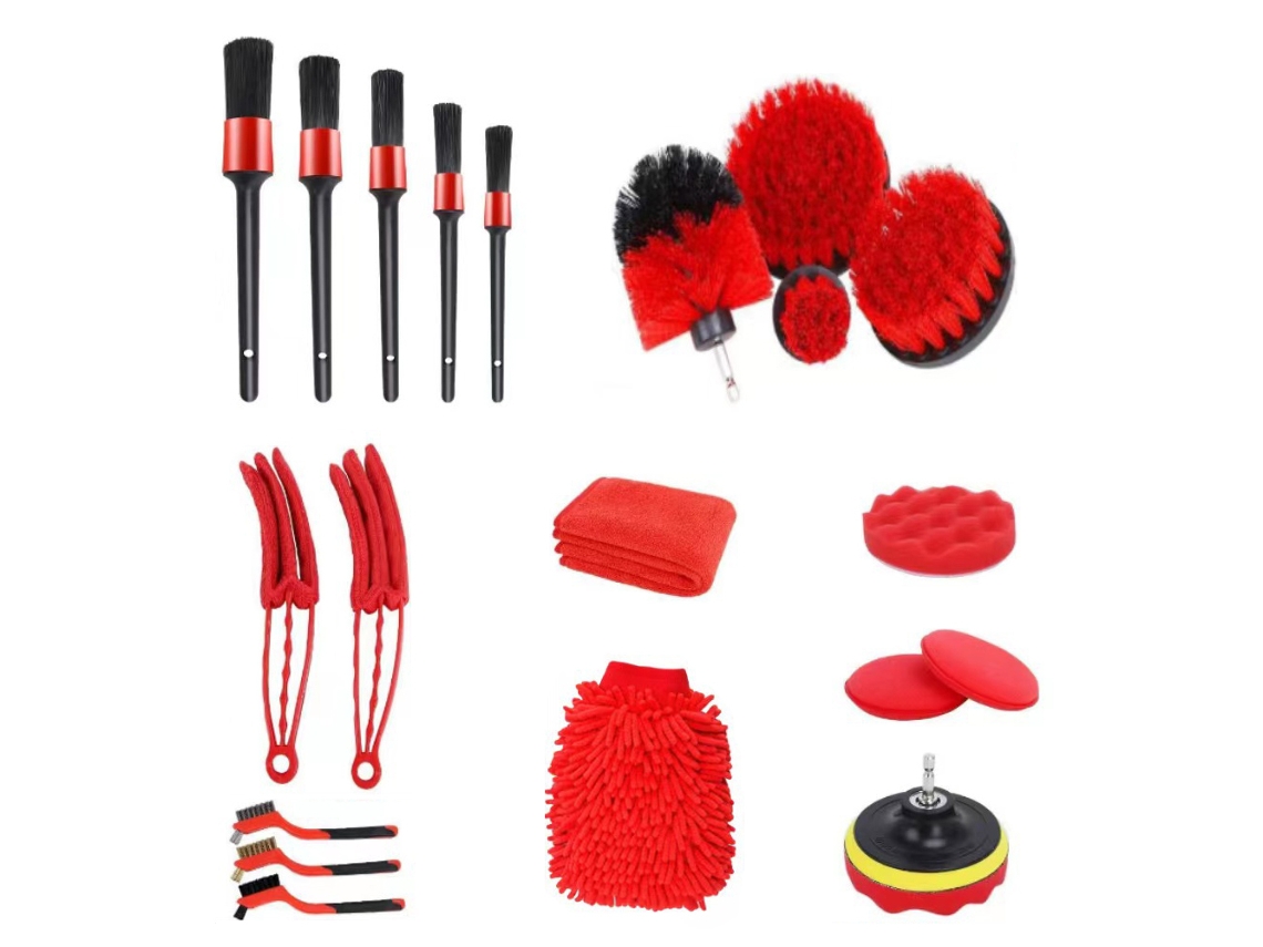Juego De 21 Cepillos De Limpieza Para El Interior Y Exterior Del Coche, Llantas, Hogar Y Persianas.