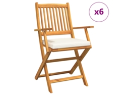 Maison Exclusive - Cadeira Dobrável Com Almofada 6 Pcs Branco 49 X 57,5 X 92cm