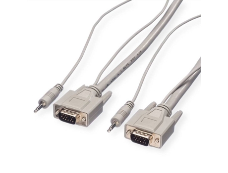 Cable ROLINE (VGA y Jack 3.5 mm - 20m - Blanco)