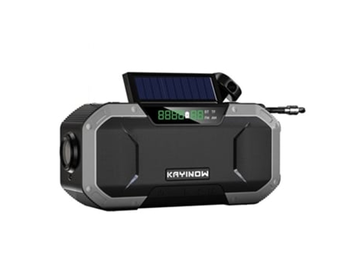 Radio de emergencia a prueba de salpicaduras Altavoz portátil Bluetooth AM/FM Solv Manivela Panoona