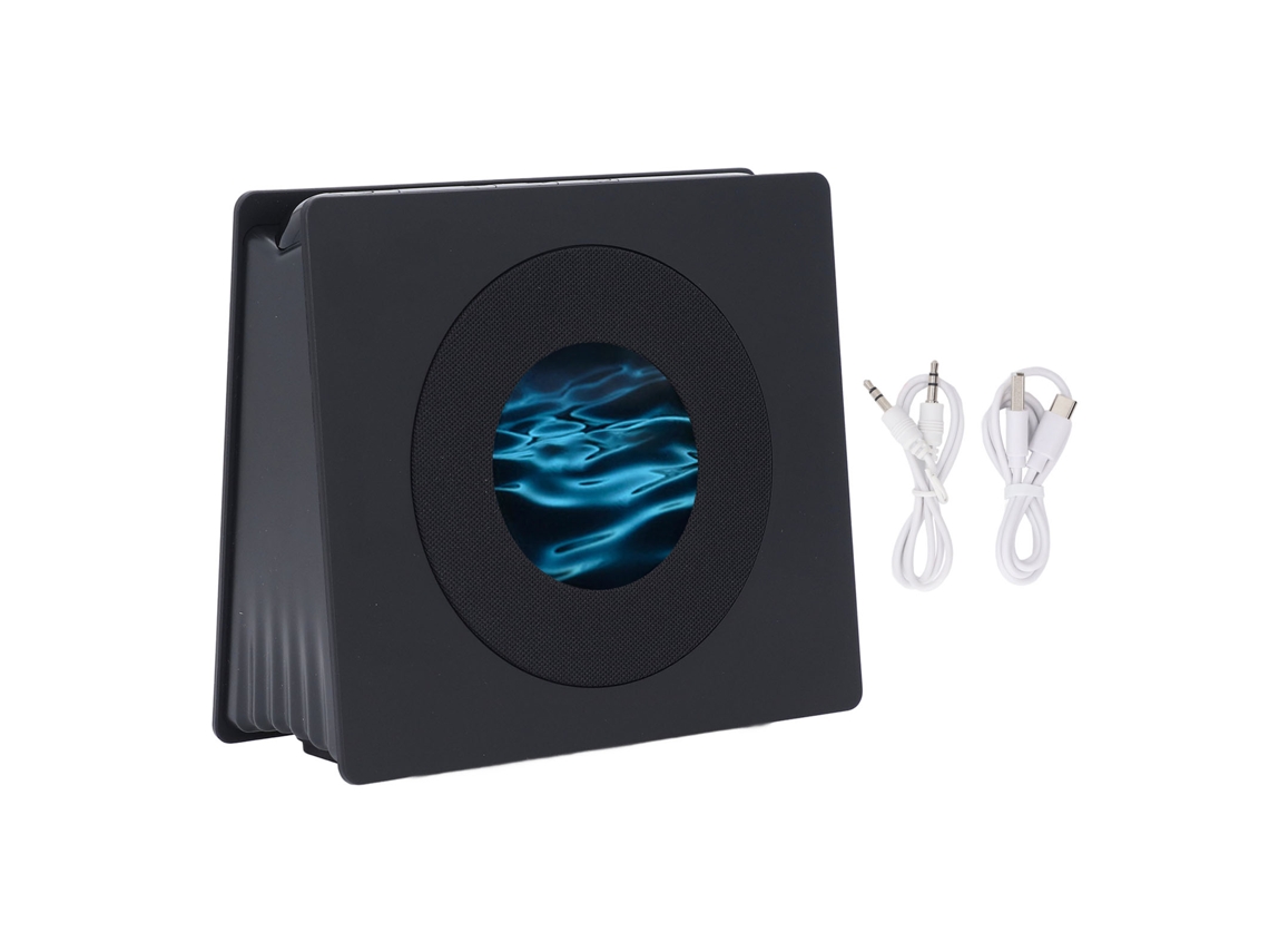 Altavoz De Ruido Blanco Con Pantalla Hd, Reloj Despertador, Luz Nocturna Y Proyección De Letras Dinámicas Para Mesita De Noche Negro