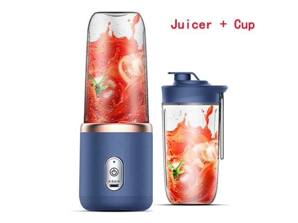 Liquidificador Portátil Conversível em Shaker 400Ml Azul 