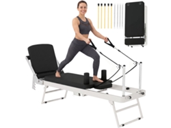 Aparato Pilates Reformer, plegable, 4 muelles, 5 cuerdas, silencioso