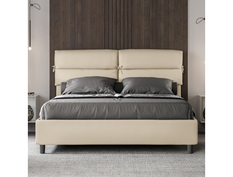 NandyITYHOME Cama Doble Queen Size Sin Base Tapizada (160 x 210 cm - Paneles de Melamina y Piel Sintética)