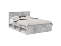 Maison Exclusive - Estructura De Cama Con Cabecera Gris Concreto 135 X 190 Cm