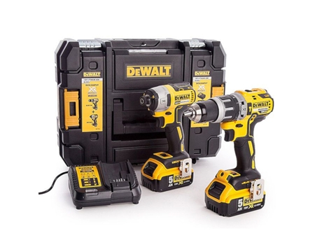 Juego de taladro percutor y destornillador de impacto 18v - 5ah dck266p2t - Dewalt