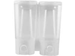 Dispensador de jabón de pared para baño, dispensador de champú para ducha con dos botellas, 19,5 x 17,5 x 7,6 cm, paquete de 1, Rosewell