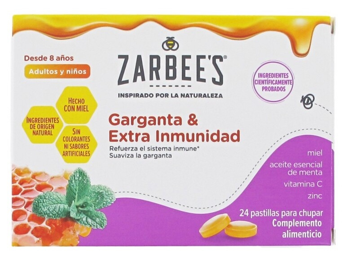 Zarbees Garganta y Extra Inmunidad 24 Comprimidos