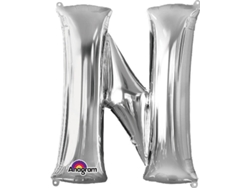 Globo DISFRAZZES Letra N (86 cm - Plateado)