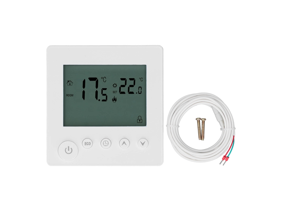 Termostato Digital De Alta Potencia De 4500 W Para Calefacción Eléctrica Por Suelo Radiante, Ca 90v-240v, Color Blanco.