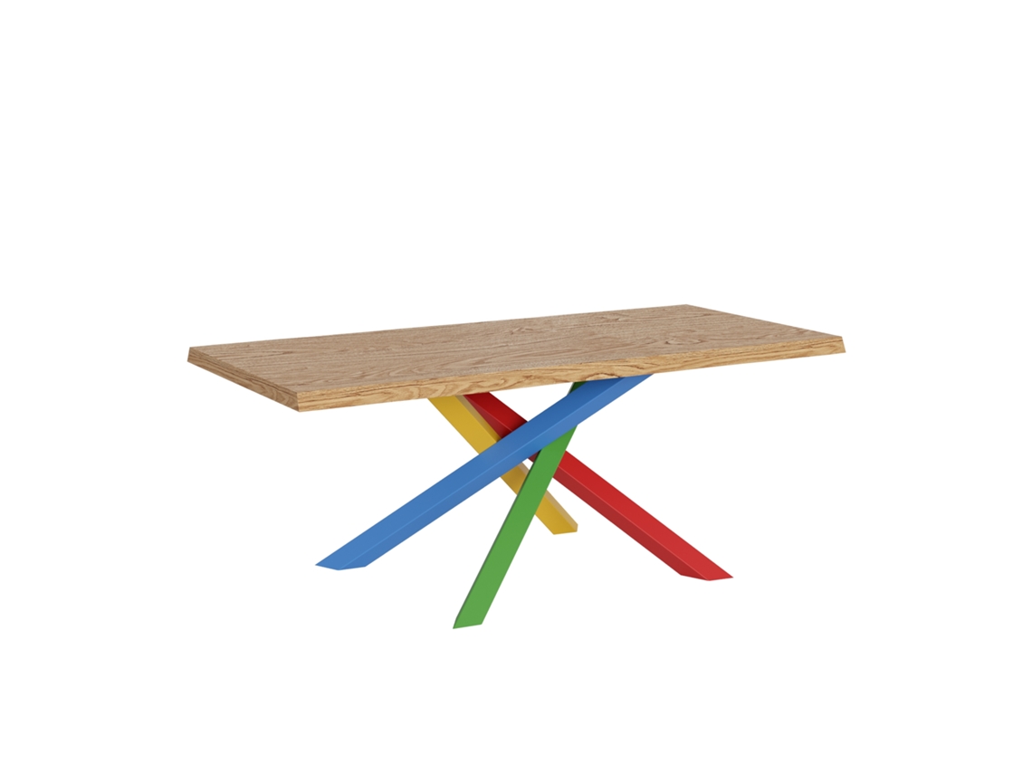 Mesa extensible Versalux 90x180/280 cm patas de roble pelado 4/b Itamoby