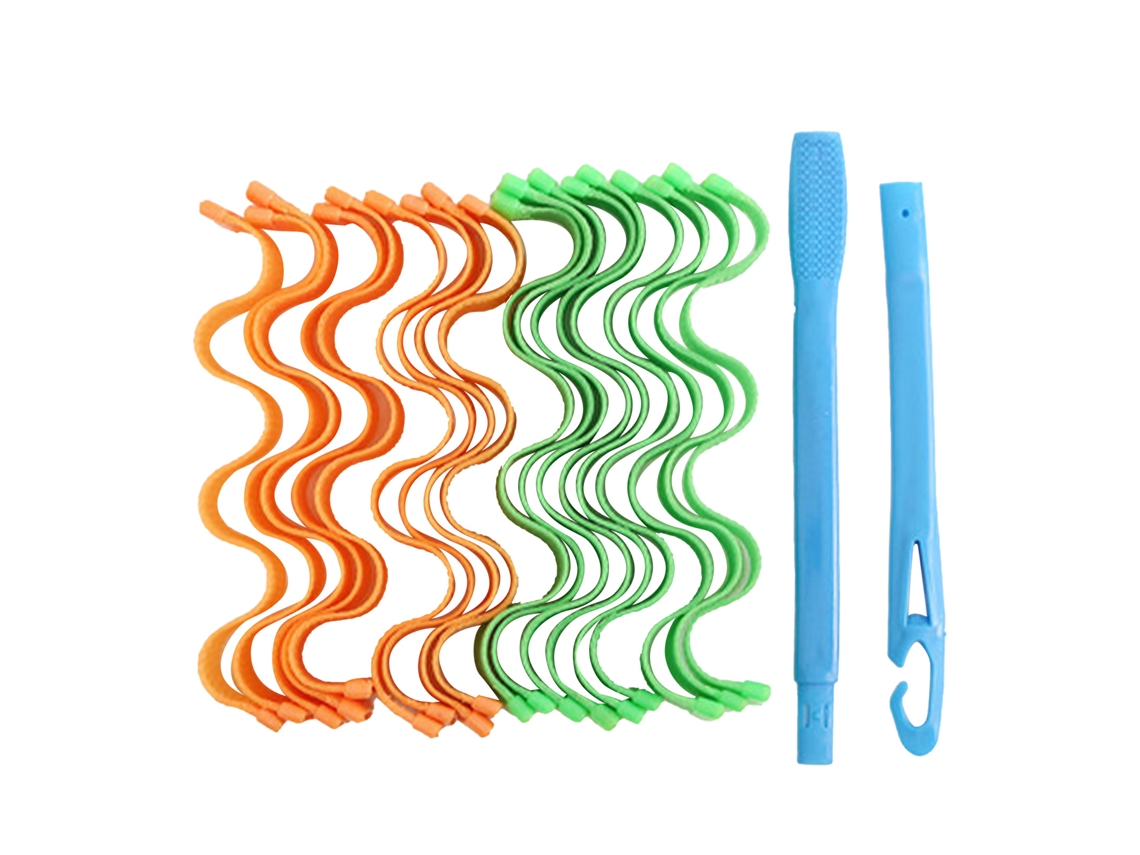 Kit de cachos em espiral 2026 para cabelos extra longos, com rolos de plástico para mulheres e meninas, 25 cm, 18 peças.